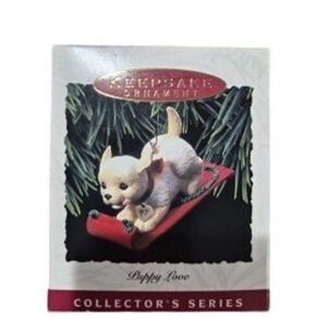 Hallmark Keepsake Ornament Puppy Love Collector Series Puppy on Red Sled